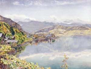 El lago de Lucerna, Monte Pilatus en la distancia, 1857